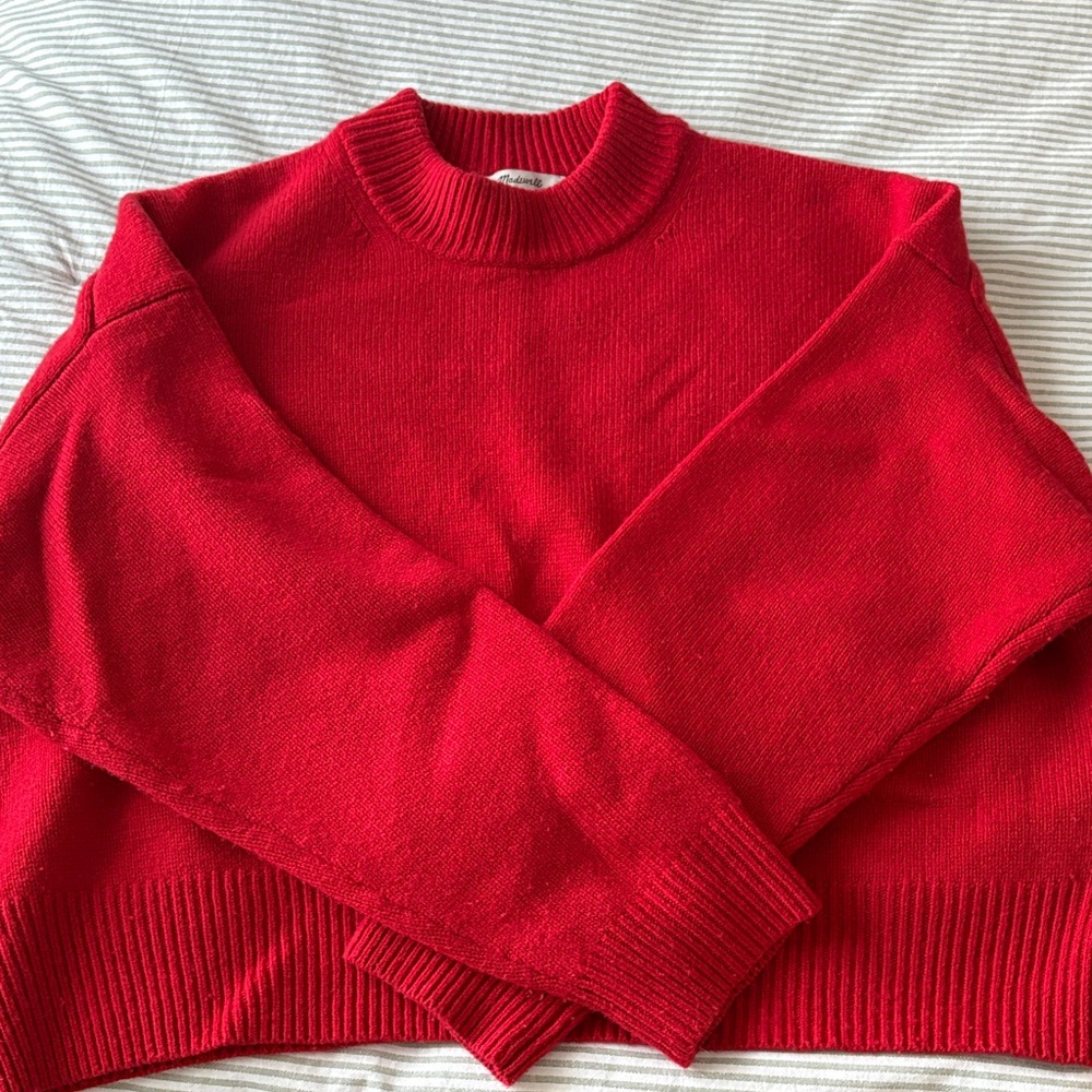 Madewell Vibrant Red Crew Neck Sweater